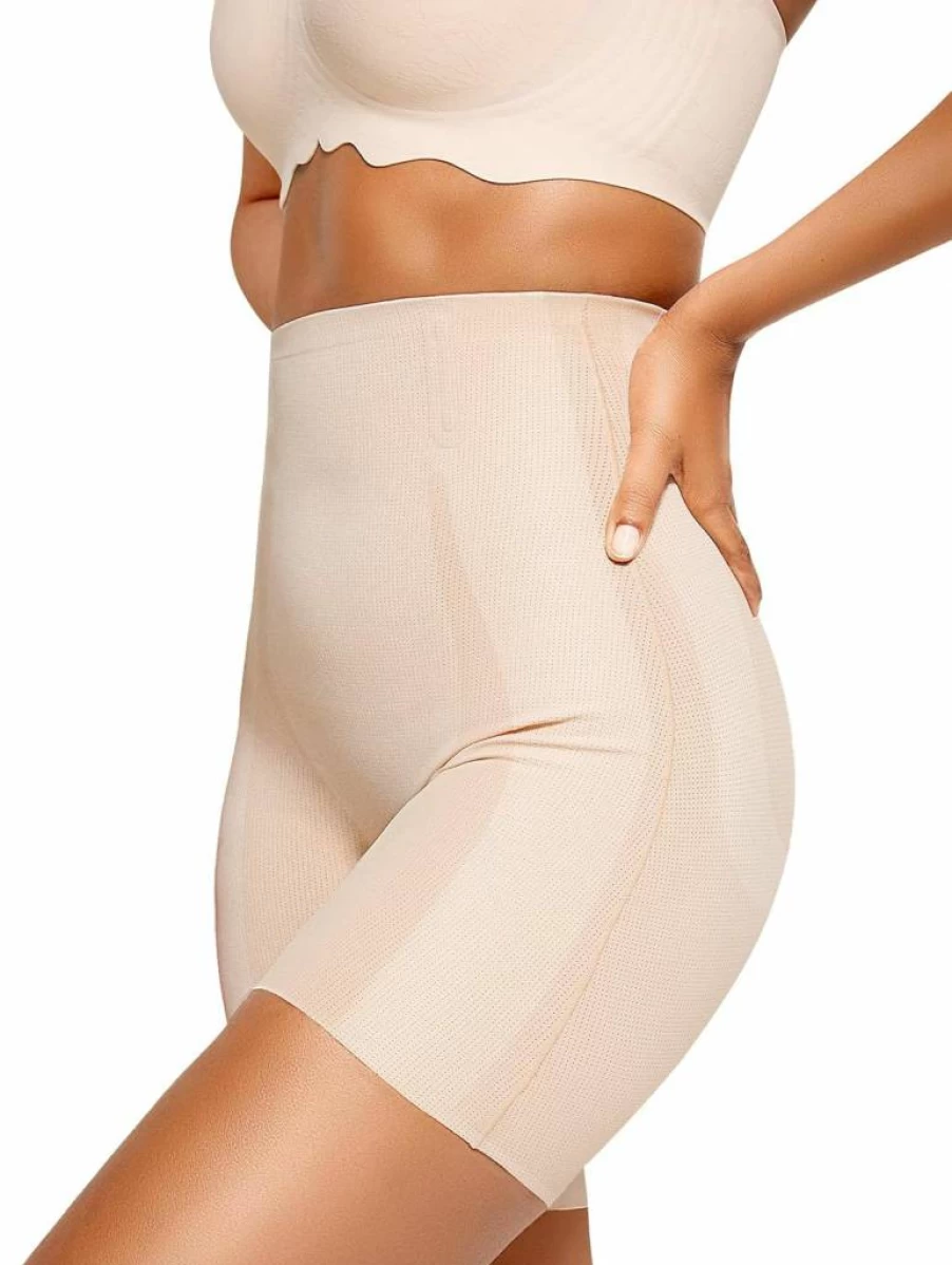 Vertvie Women's High Waisted Tummy Control Shapewear Shorts - Butt Lifting Thigh Slimmer Girdle Panties for Body Shaping (Nude, Small)
