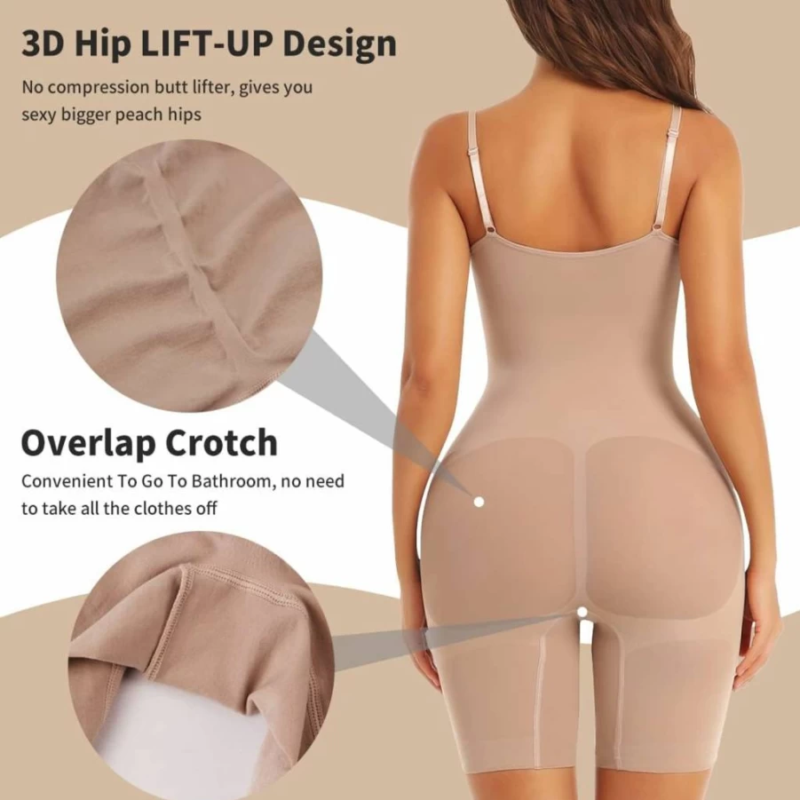 EUYZOU Women's Tummy Control Shapewear Bodysuit - Butt Lifting Full Body Shaper, Seamless Thigh Slimmer Shorts for Smoothing & Sculpting