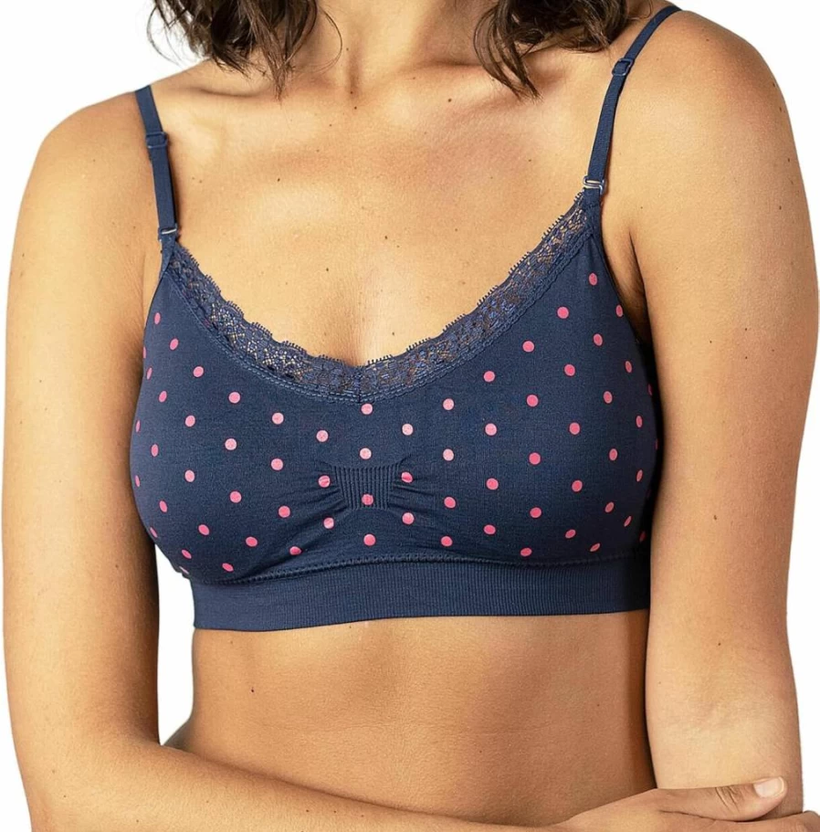 Coobie Women's Comfortable Lace V-Neck Bra - Wireless Support & Breathable Soft Cup Bralette