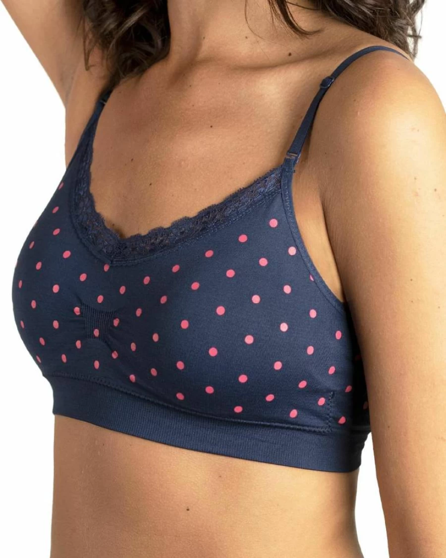 Coobie Women's Comfortable Lace V-Neck Bra - Wireless Support & Breathable Soft Cup Bralette