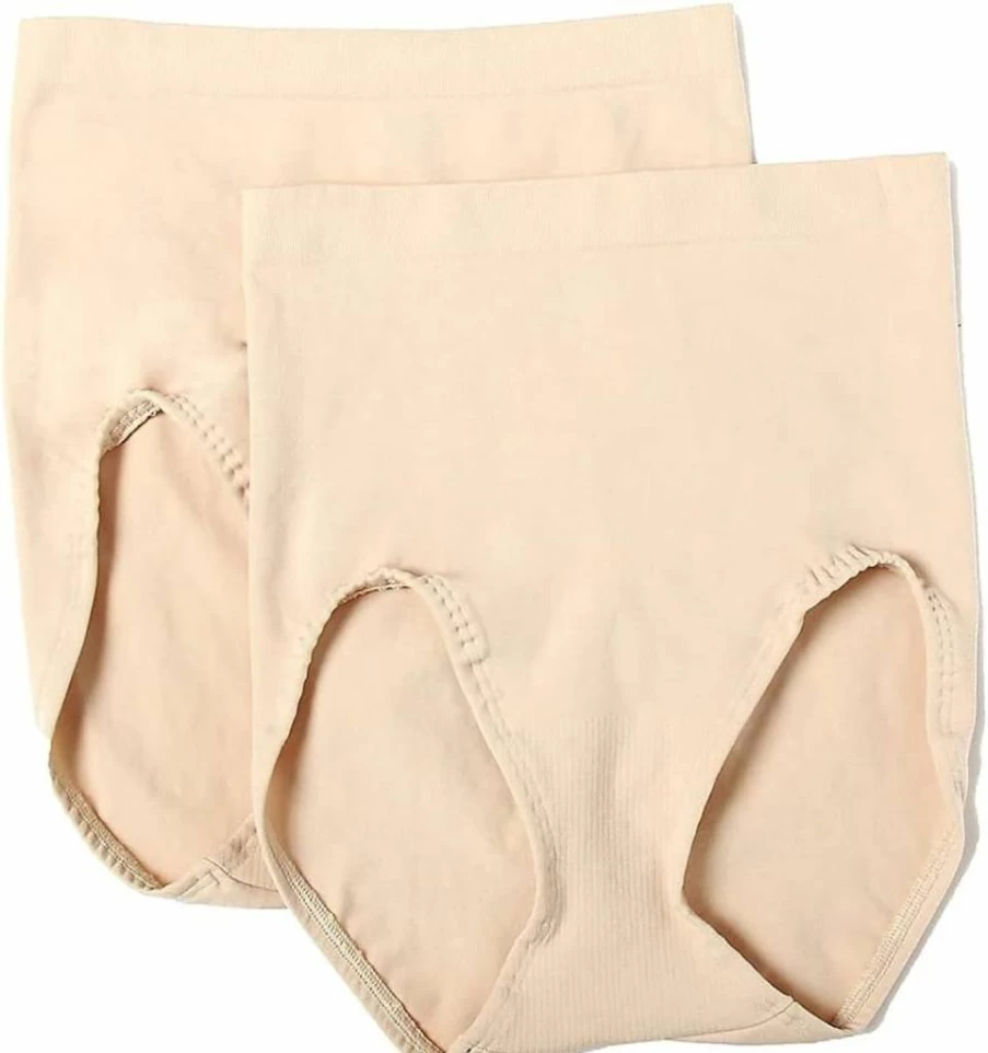 Bali Women's Ultra Firm Control Seamless Shapewear Briefs - High Waist Tummy Control Panties - Pack of 2 - DFX204
