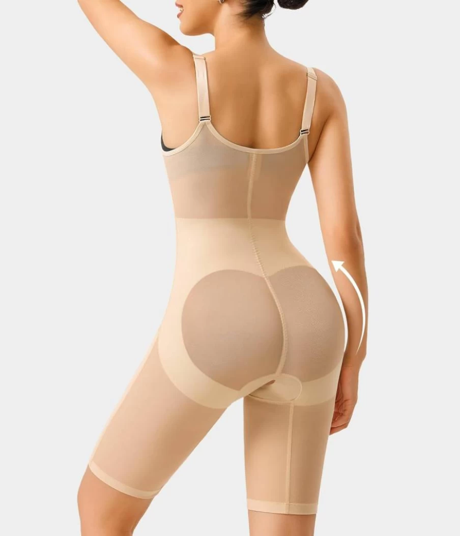 Nebility Full Body Shapewear for Women - Open Bust Tummy Control Bodysuit, Seamless Faja Compression Shaper for Smoothing & Slimming
