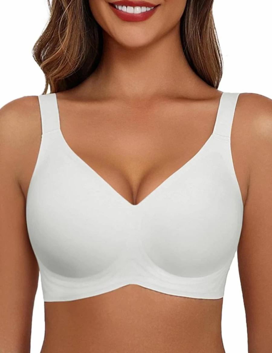 Avidlove Women's Seamless T-Shirt Bra - Full Coverage Wireless Bralette with Push-Up Support