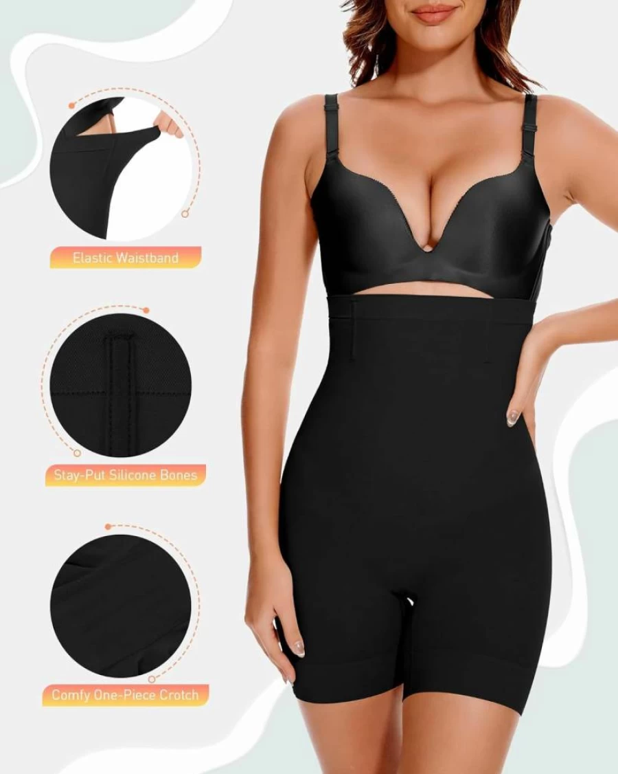 BESTENA High Waisted Tummy Control Shapewear Shorts for Women - Seamless Thigh Slimmer Body Shaper Shorts