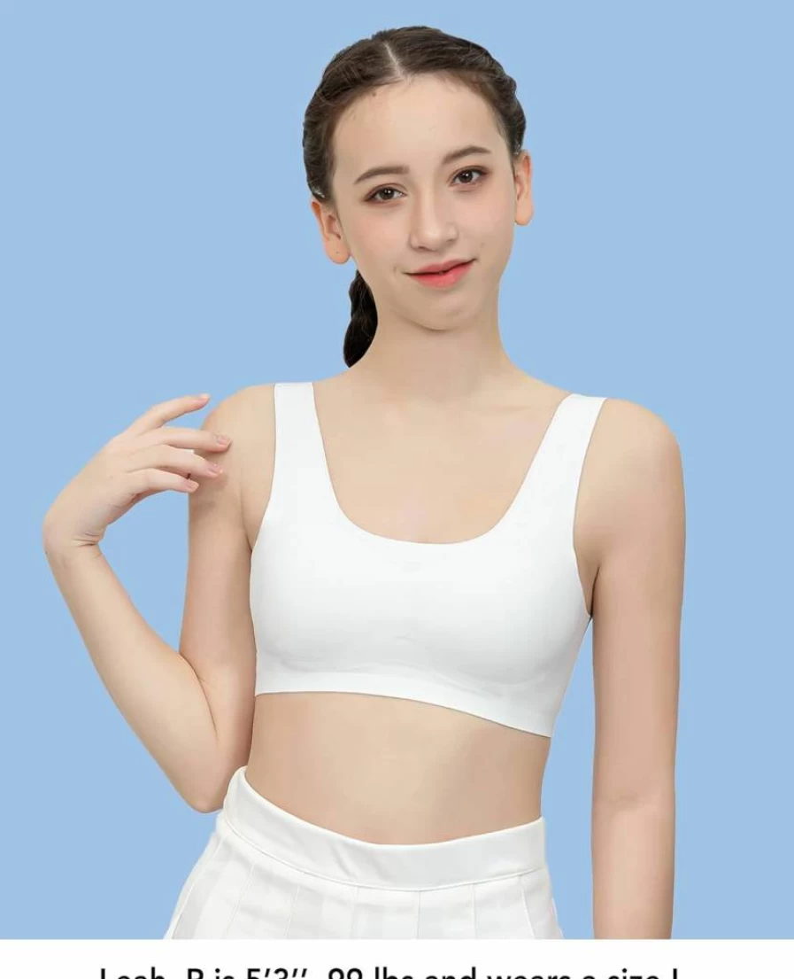 SALIA GIRL Seamless Sports Bra for Girls 10-16 with Removable Pads - Comfortable Training Bra for Teens
