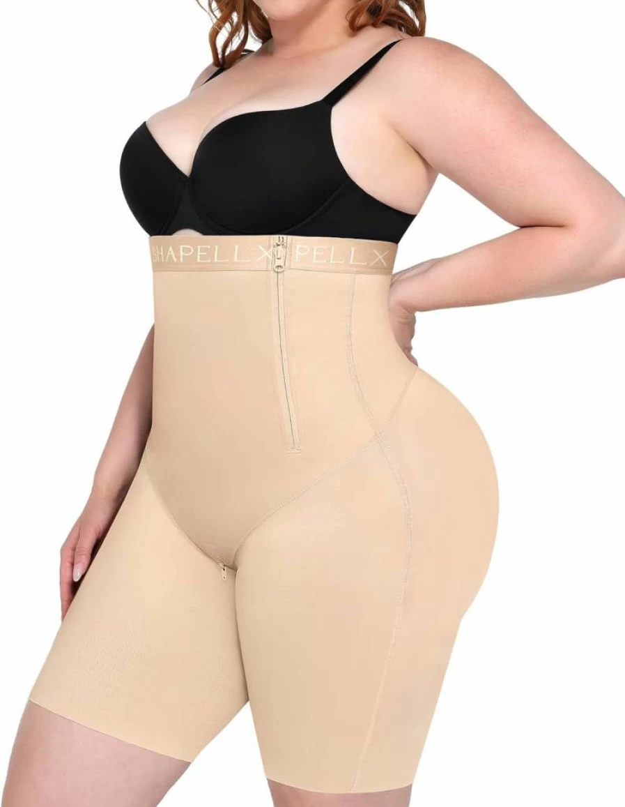 SHAPELLX High Waist Shapewear Shorts for Women - Tummy Control, Butt Lifting & Thigh Slimming Faja Body Shaper Panties