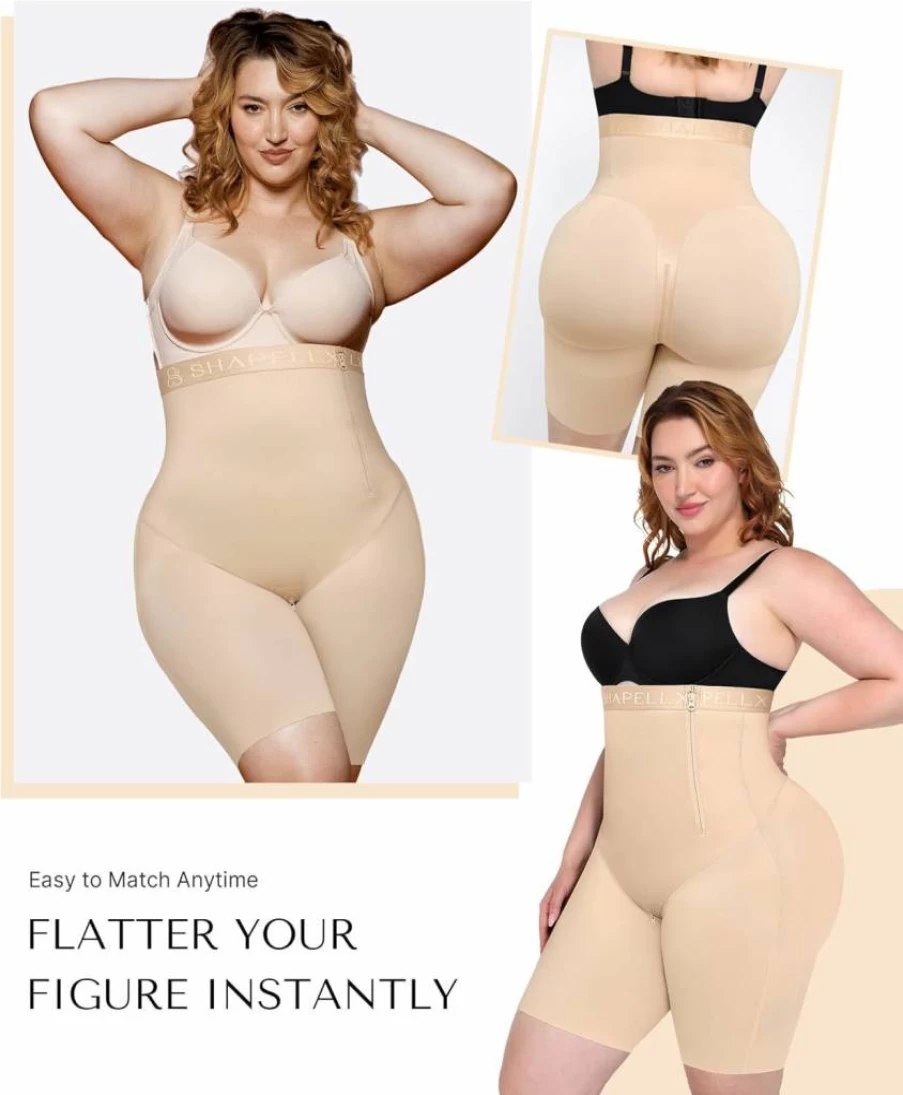 SHAPELLX High Waist Shapewear Shorts for Women - Tummy Control, Butt Lifting & Thigh Slimming Faja Body Shaper Panties