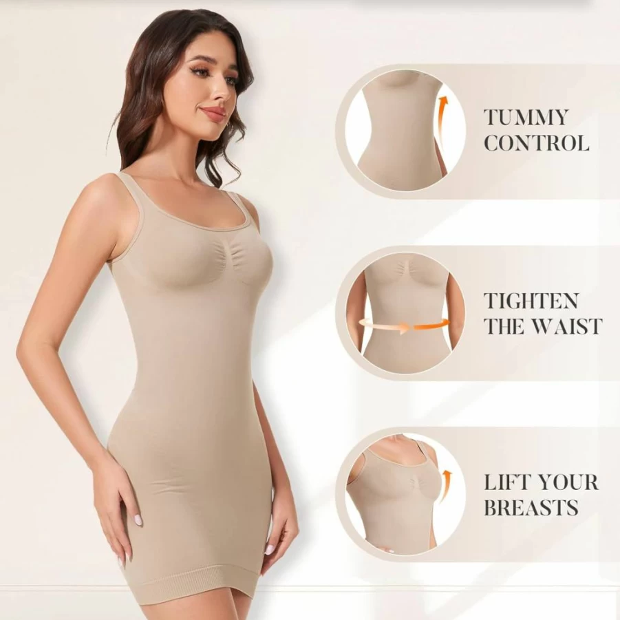 AliyaFeng Women's Tummy Control Shapewear Slip - Seamless Body Shaper Underdress for Smoothing & Slimming