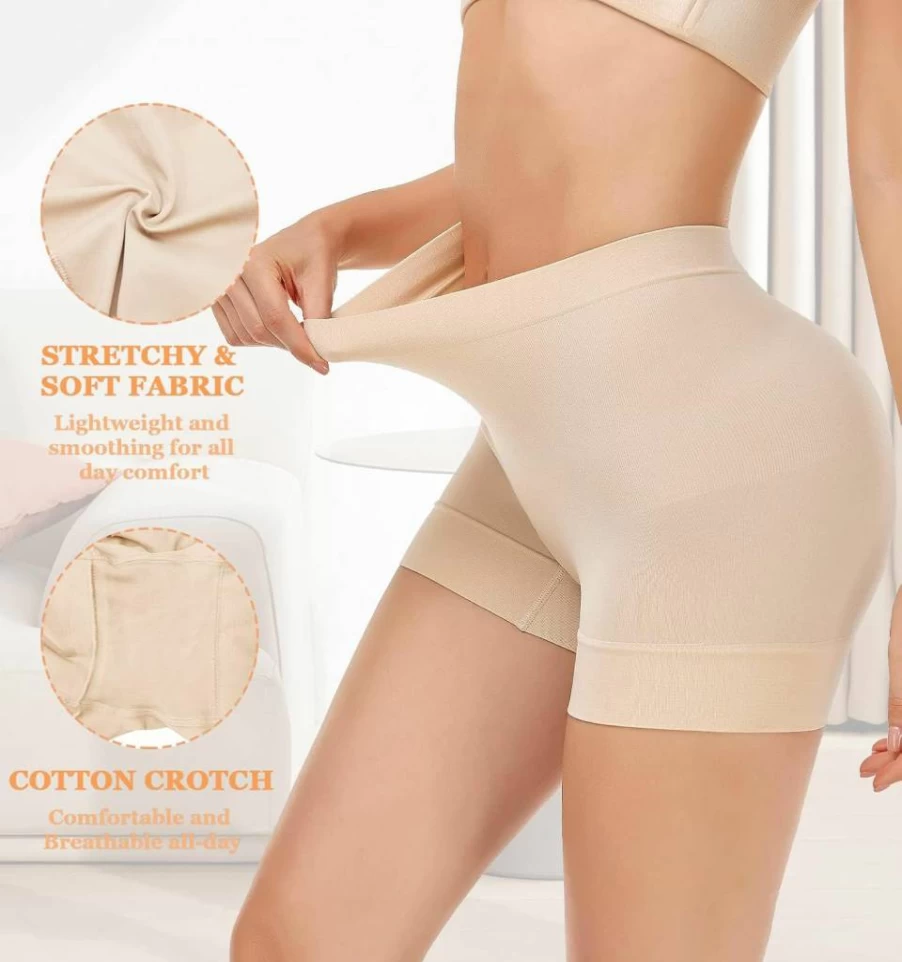 WOWENY Women's Seamless Shapewear Shorts - Tummy Control Butt Lifter Underwear for Slimming Under Dresses
