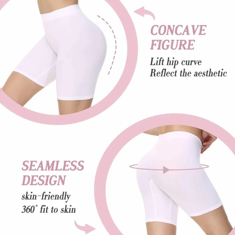 Yeblues Women's High Waist Seamless Boyshorts - Soft Yoga Shorts for Under Dresses, Biking & Comfort
