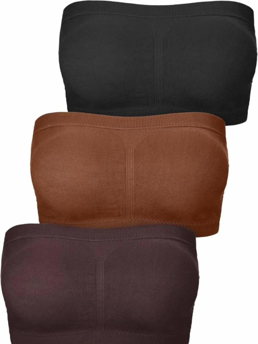 Boao Women's Seamless Padded Bandeau Bra - Strapless Bralette & Tube Top for Comfort