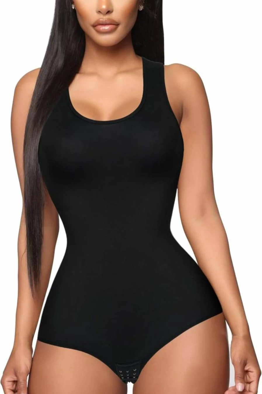 Irisnaya Women's Tummy Control Shapewear Bodysuit - Scoop Neck Waist Trainer Vest & Full Body Shaper Tank Top