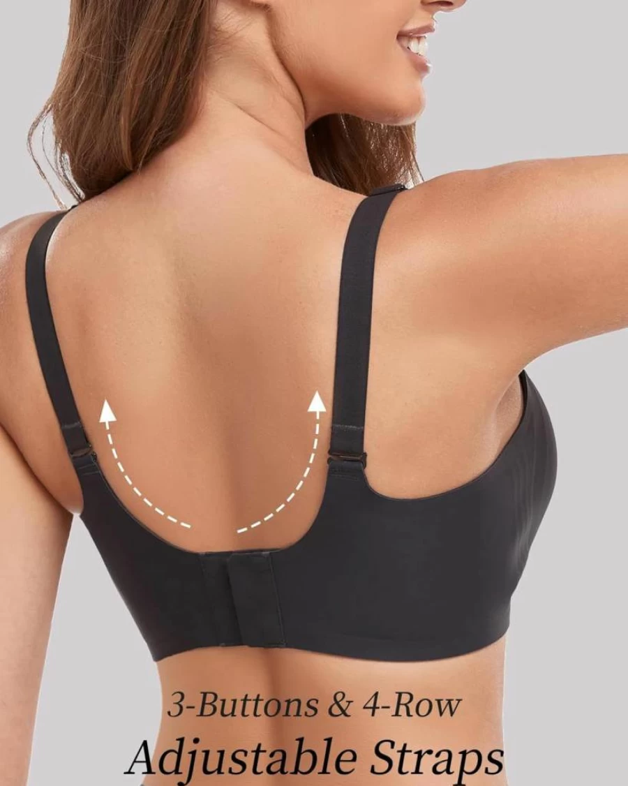 Quttlzze Women's Wireless V Neck Bra - Soft, Seamless, Comfortable Bralette with Light Lift, No Underwire