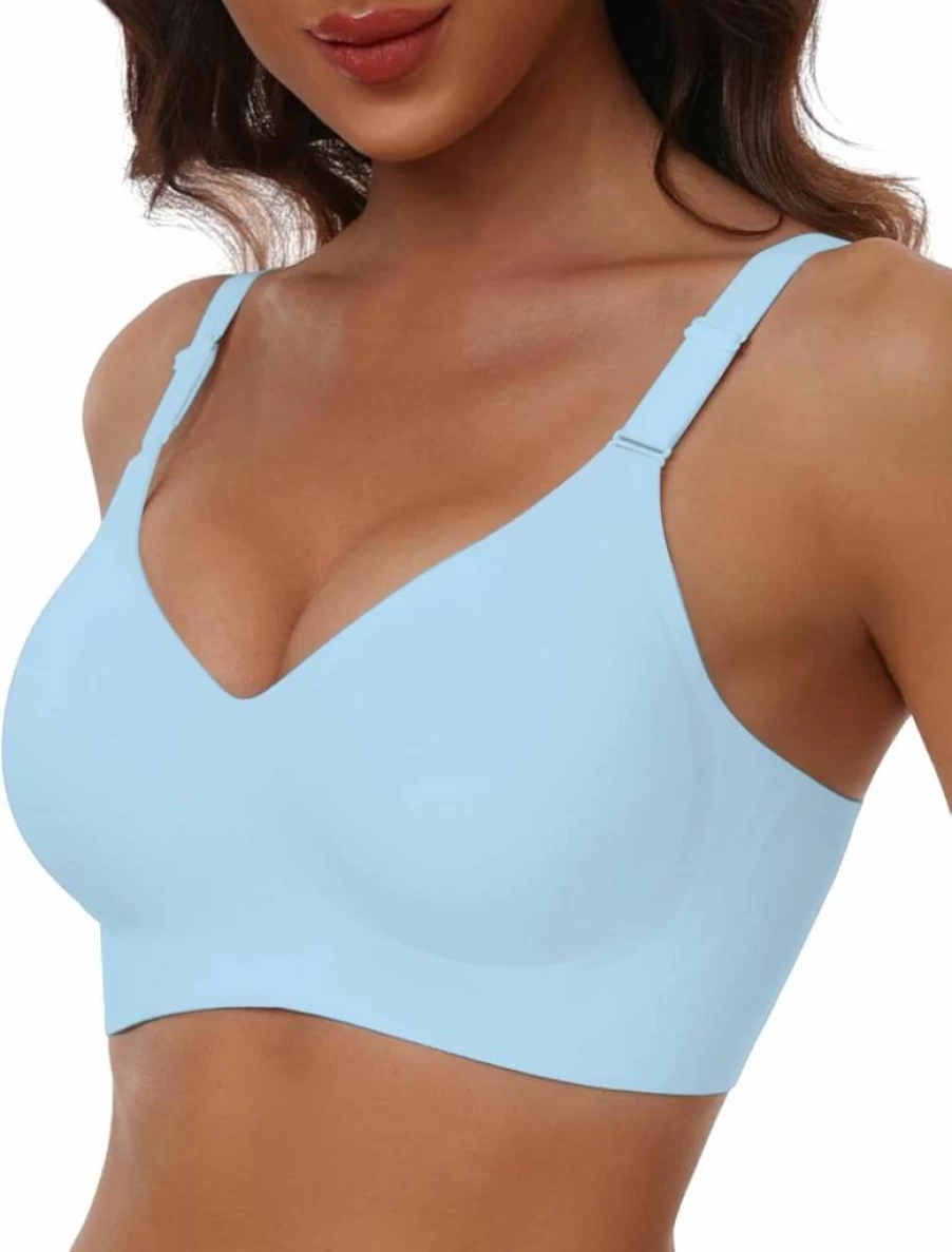 HORISUN Women's Wireless Comfortable Seamless Full Coverage Bra - Soft Support Regular & Plus Size Bralette
