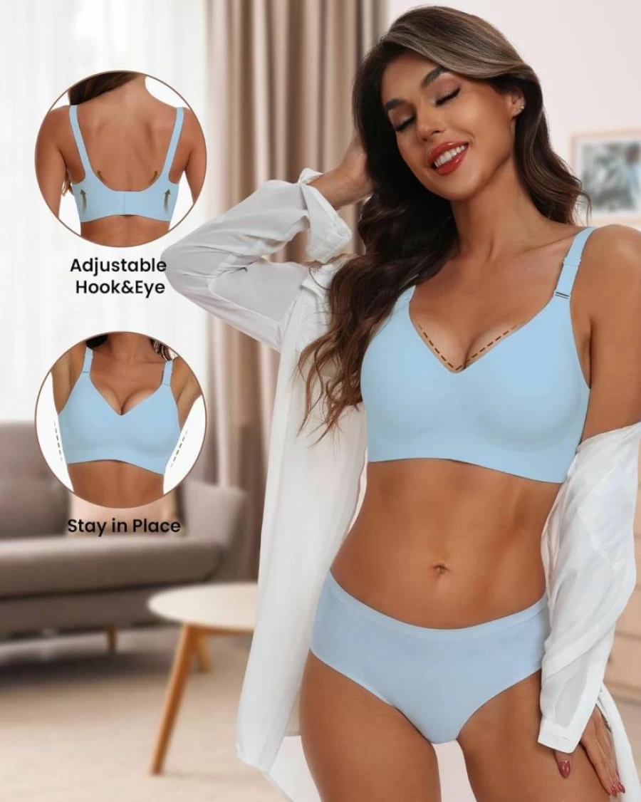 HORISUN Women's Wireless Comfortable Seamless Full Coverage Bra - Soft Support Regular & Plus Size Bralette