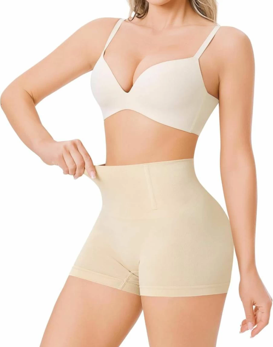 Nebility Seamless Shapewear Shorts for Women - 2 Pack High Waist Tummy Control Boyshort Panties for Under Dresses