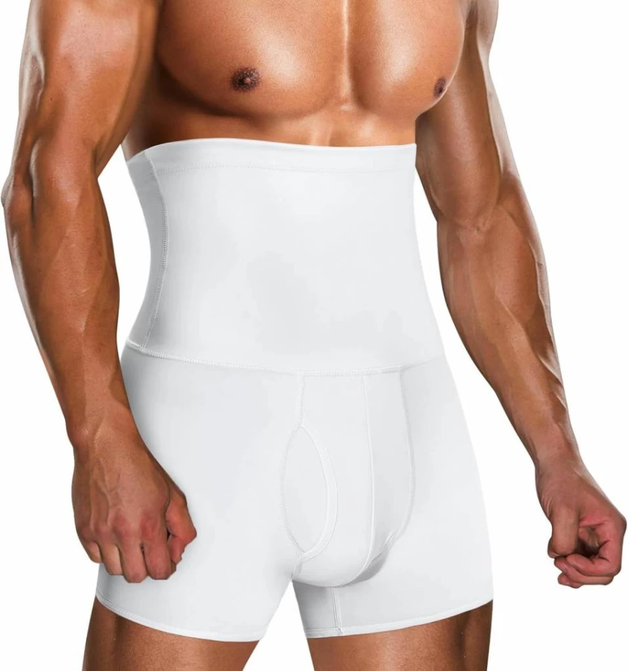 TAILONG Men's High Waist Slimming Boxer Briefs - Tummy Control Underwear, Seamless Body Shaper Girdle Shorts for Comfort & Shape