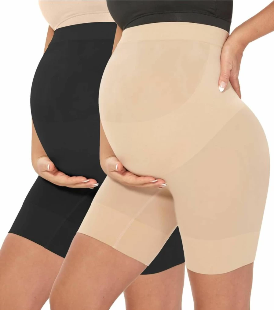 MUSIDORA Seamless Maternity Panties - Over Bump Shapewear for Pregnancy, Baby Showers & Photoshoots