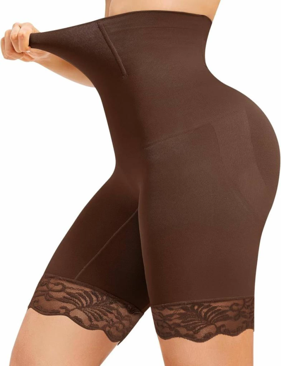 Nebility High Waisted Tummy Control Shapewear Shorts for Women - Butt Lifting Thigh Slimmer Underwear