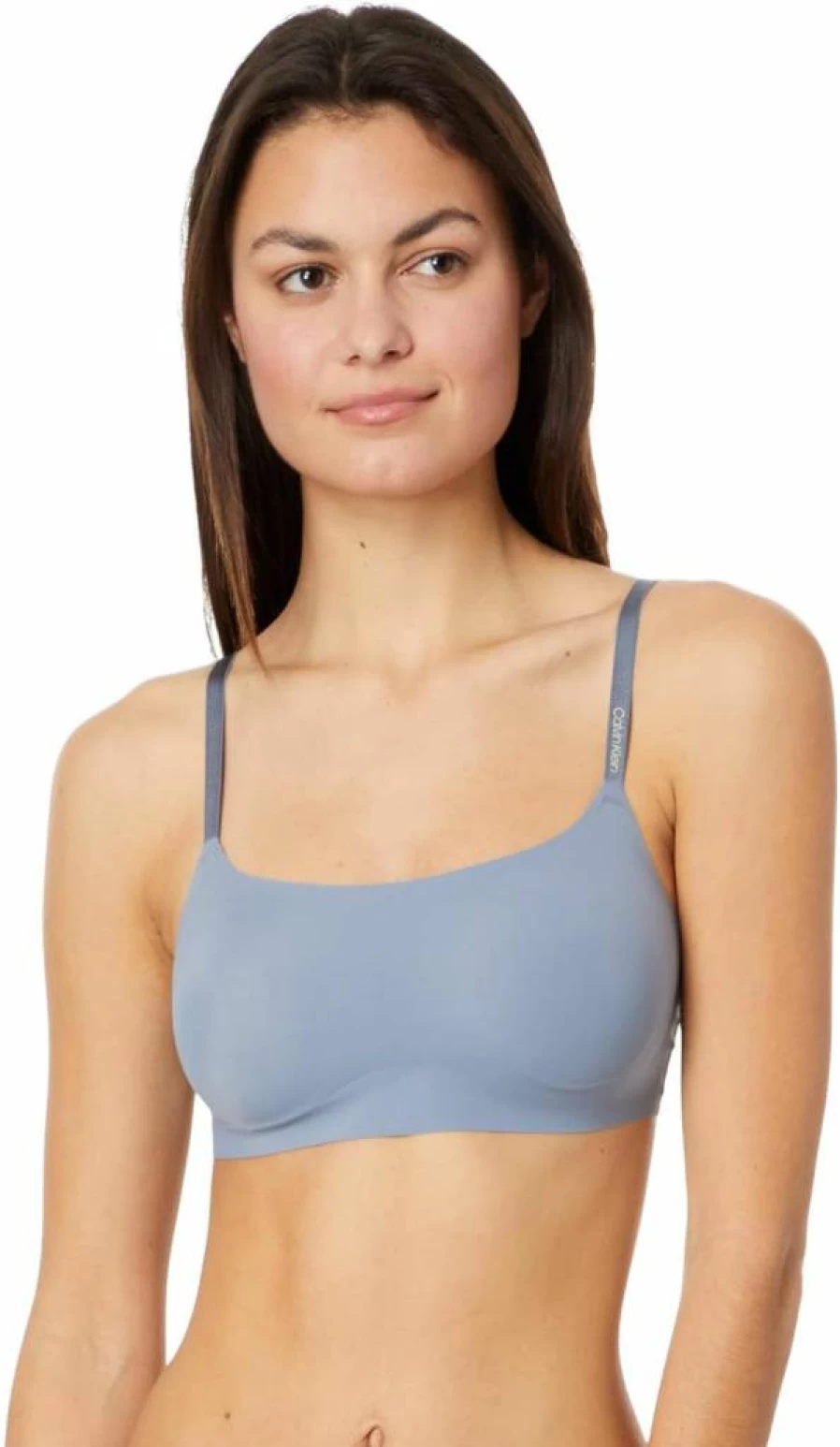 Calvin Klein Women's Seamless Adjustable Bralette Bra - Comfortable Skinny Strap Invisible Underwear