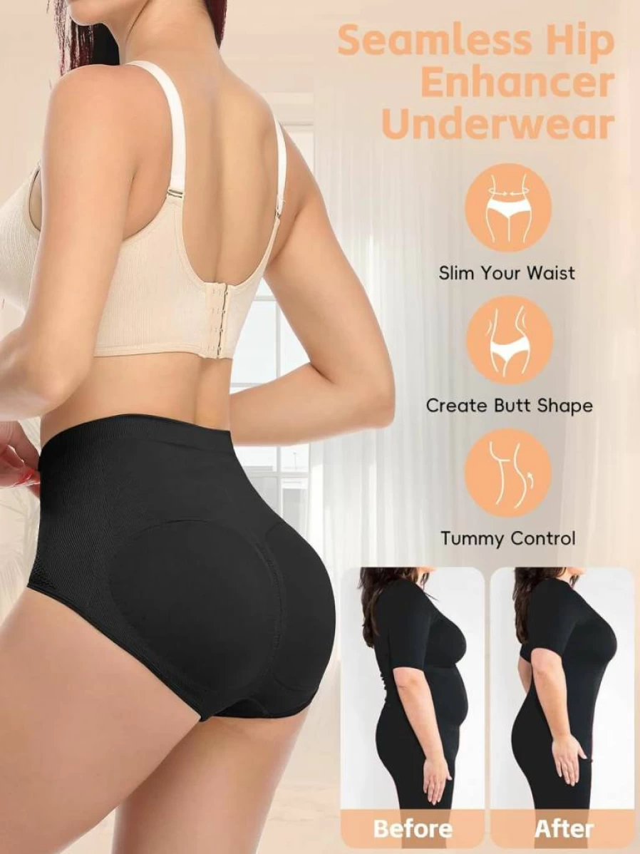 JOYSHAPER Women's Seamless Butt Lifter Panties with Tummy Control – Padded Hip Enhancer Shapewear Briefs