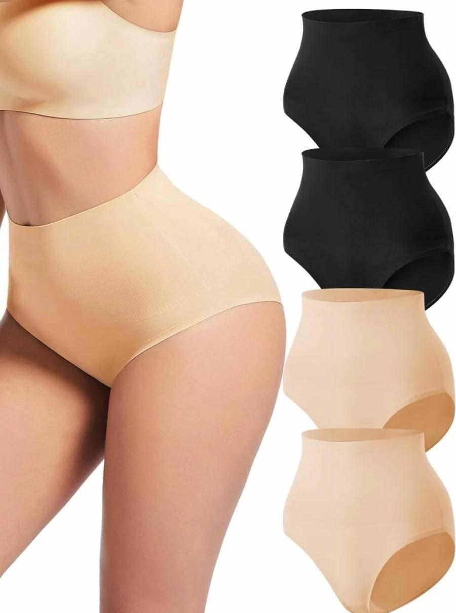 Habibee High Waisted Tummy Control Shapewear for Women - Seamless No Show Nylon Panties & Briefs