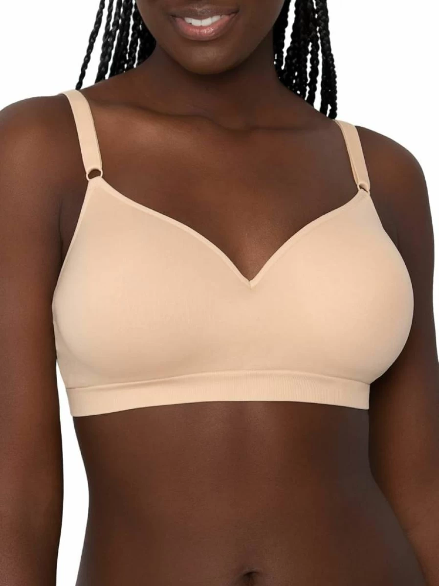 Fruit of the Loom Women's Comfortable Seamless Wire-Free Push-Up Bra for Everyday Wear