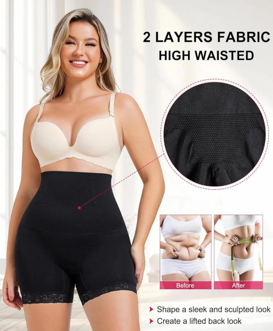 Gotoly High Waisted Butt Lifting Shaper Panties for Tummy Control and Hourglass Figure - Comfortable Boyshort Shapewear