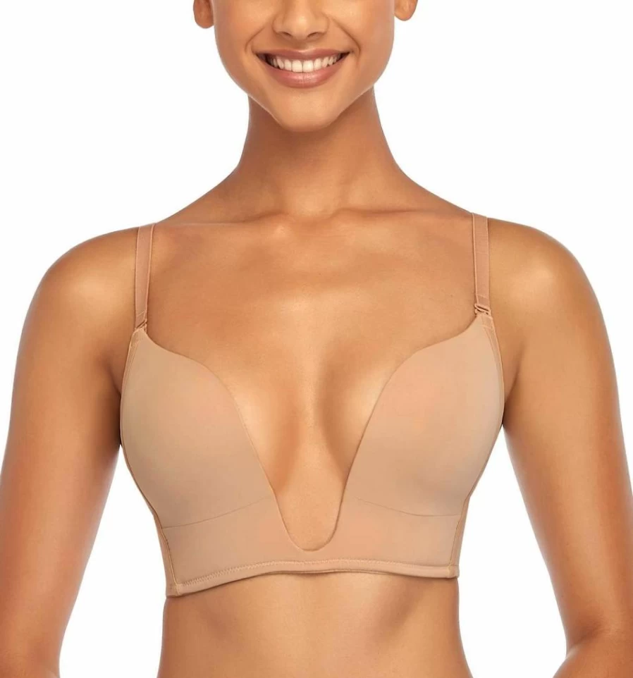 DotVol Women's Convertible Push Up Bra - Wireless Seamless Deep Plunge Low Cut Comfortable Lingerie