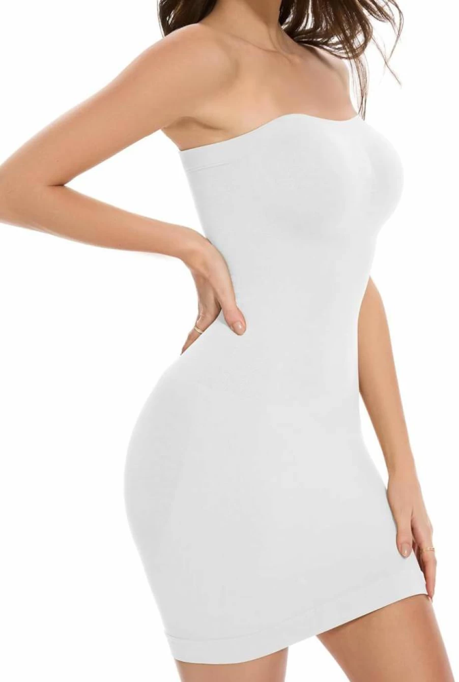 Ysabeloom Women's Seamless Strapless Shapewear Slip Dress - Tummy Control Body Shaper for Under Dresses