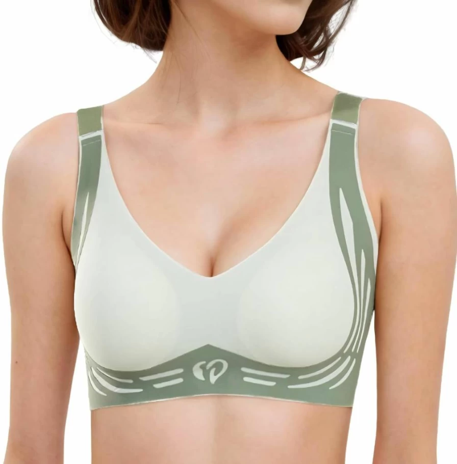 Zibnwek Women's Wireless Push Up Bra - Full Coverage Seamless Soft Comfort Bra for Everyday Wear
