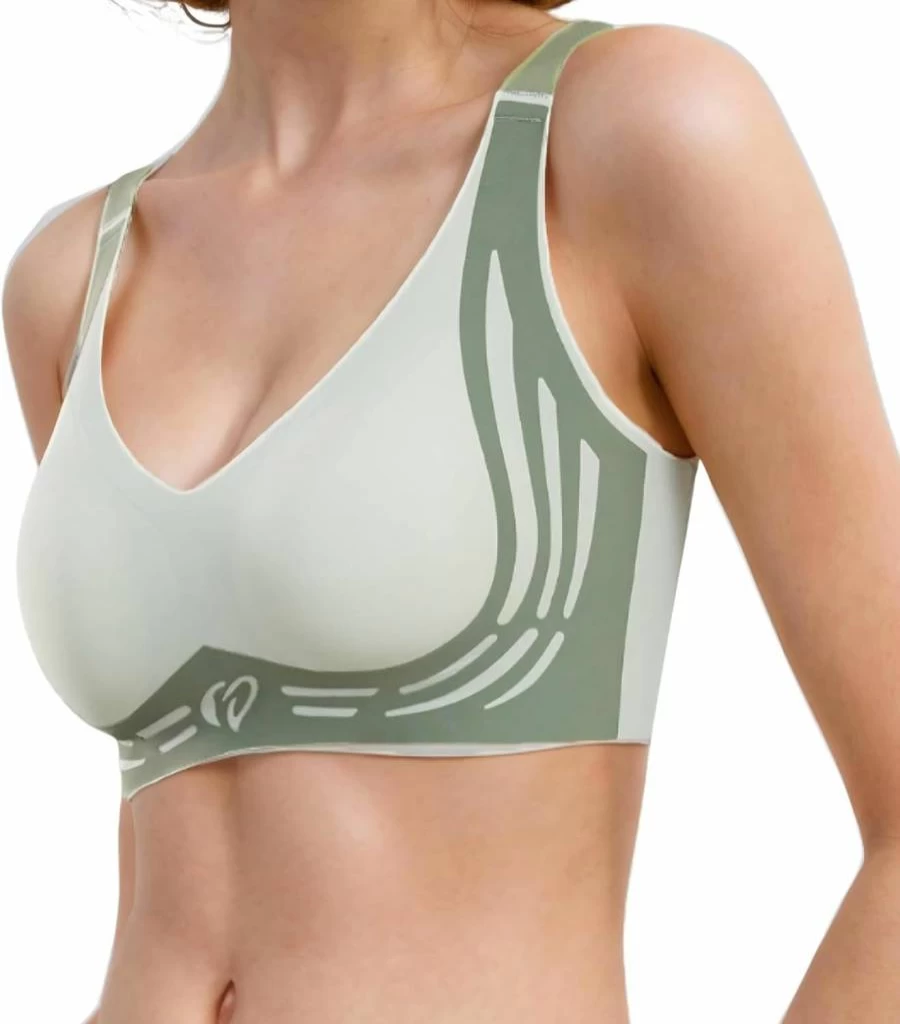 Zibnwek Women's Wireless Push Up Bra - Full Coverage Seamless Soft Comfort Bra for Everyday Wear