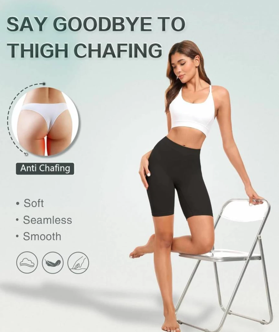 Okimay 6 Pack Women's Anti-Chafing Slip Shorts - Seamless Boyshorts Underwear for Dresses, Smoothing Panties