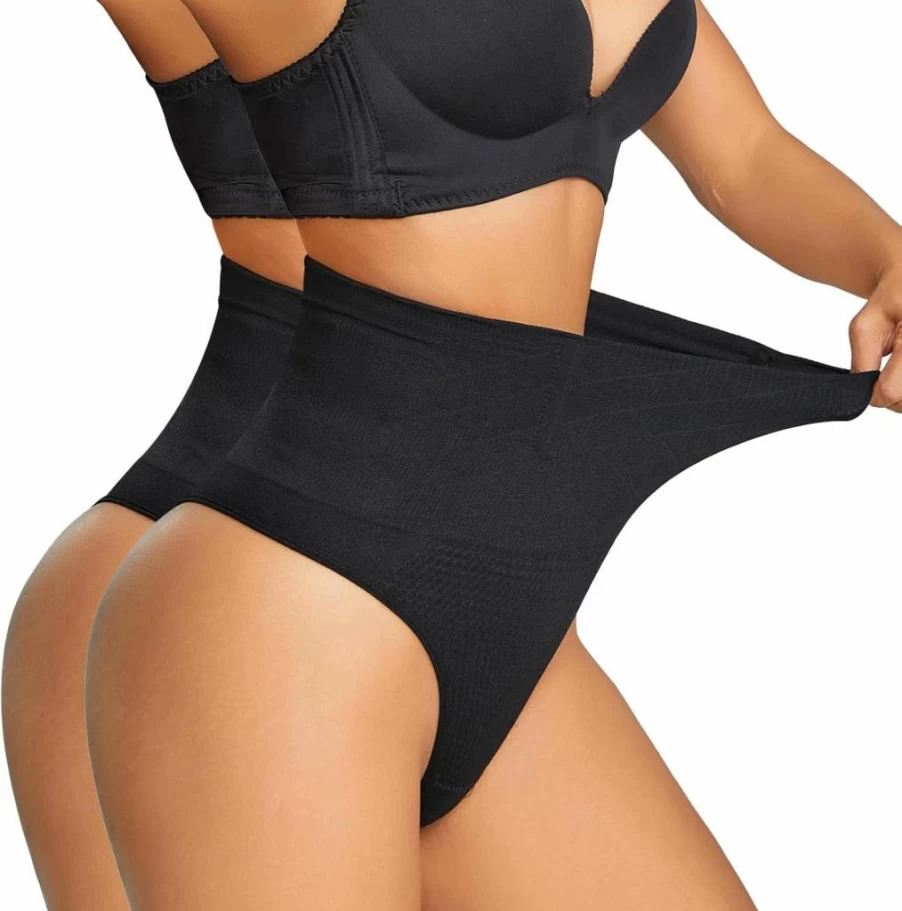 Dulchany Women's Seamless Thong Shapewear for Tummy Control - High Waist Body Shaper Panties