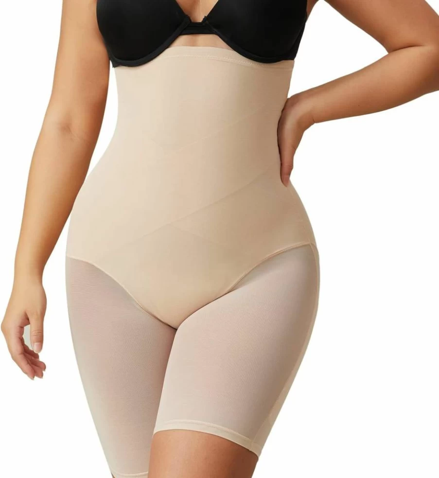 MOVWIN High Waisted Shapewear for Women - Tummy Control Butt Lifting Body Shaper Shorts with Thigh Slimming