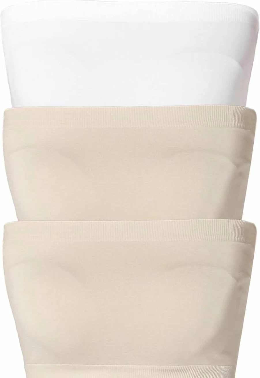 TheMogan Women's Seamless Bralette - Strapless Tube Top, Nylon/Spandex Stretch, Comfortable Wireless Bandeau Bra