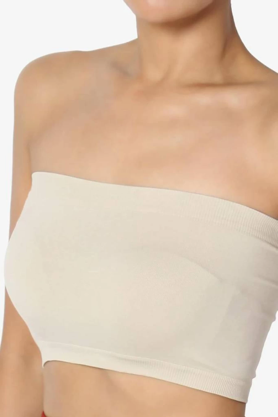 TheMogan Women's Seamless Bralette - Strapless Tube Top, Nylon/Spandex Stretch, Comfortable Wireless Bandeau Bra