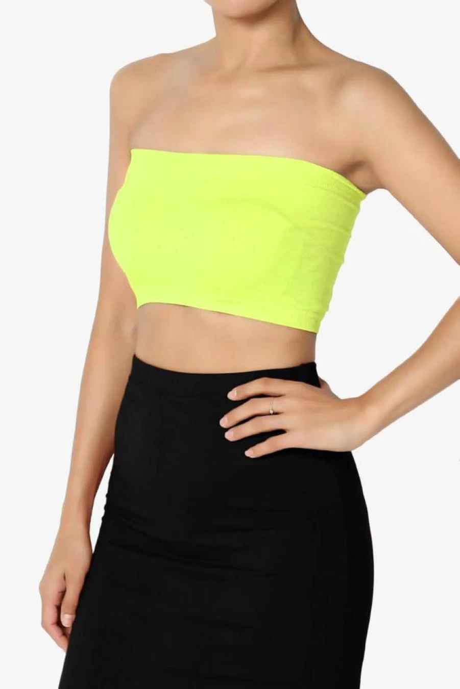 TheMogan Women's Seamless Bralette - Strapless Tube Top, Nylon/Spandex Stretch, Comfortable Wireless Bandeau Bra