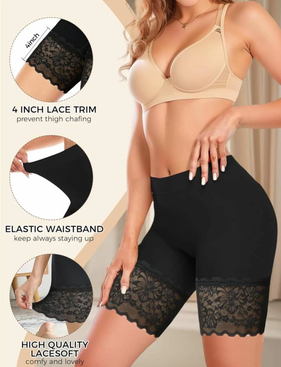 ZENUTA Women's Seamless Anti-Chafing Bike Shorts for Yoga, Workout & Under Dresses - Slip Shorts