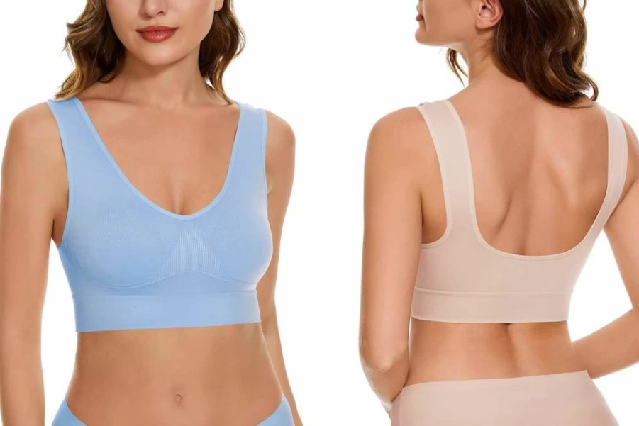 JEMINAY Women's Wireless Sleep Bras 3 Pack - Seamless Wirefree Bralettes for Comfort & Support, Unpadded Soft Lounge Bras