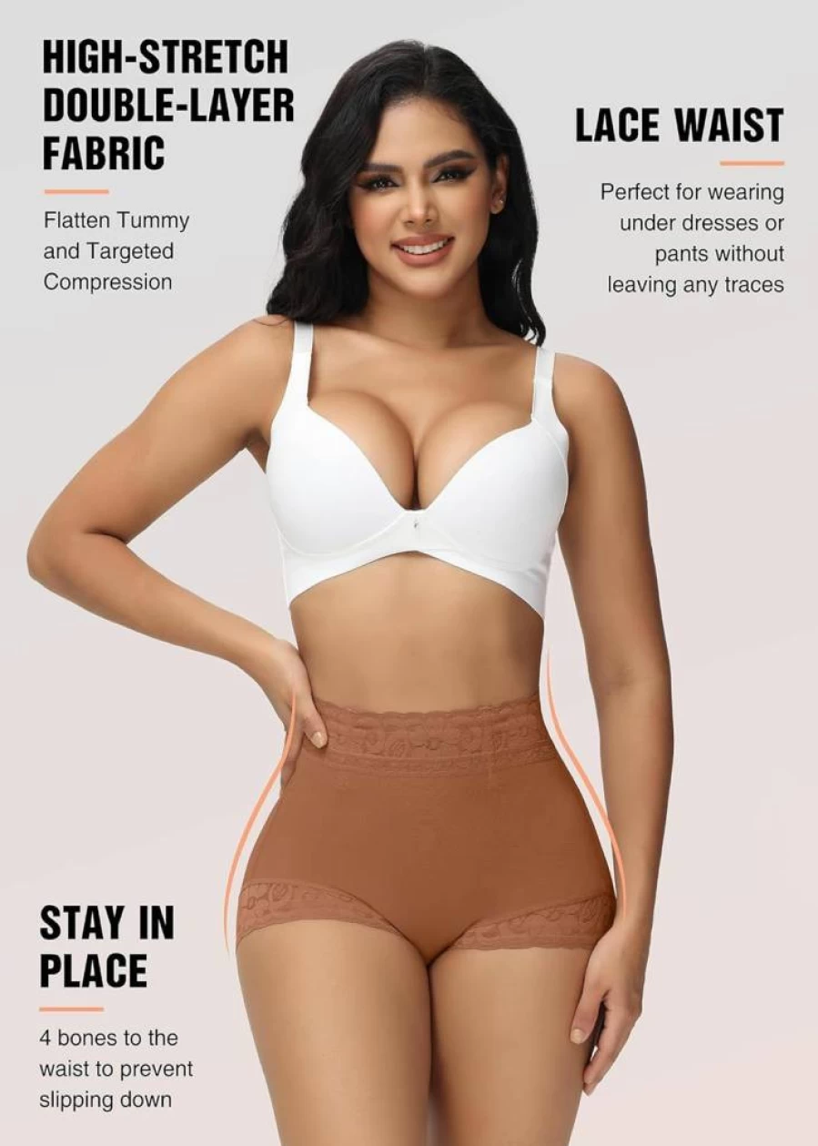 SHAPSHE High-Waisted Tummy Control Shapewear Shorts – Colombian Fajas Compression Underwear for Butt Lifting & Slimming