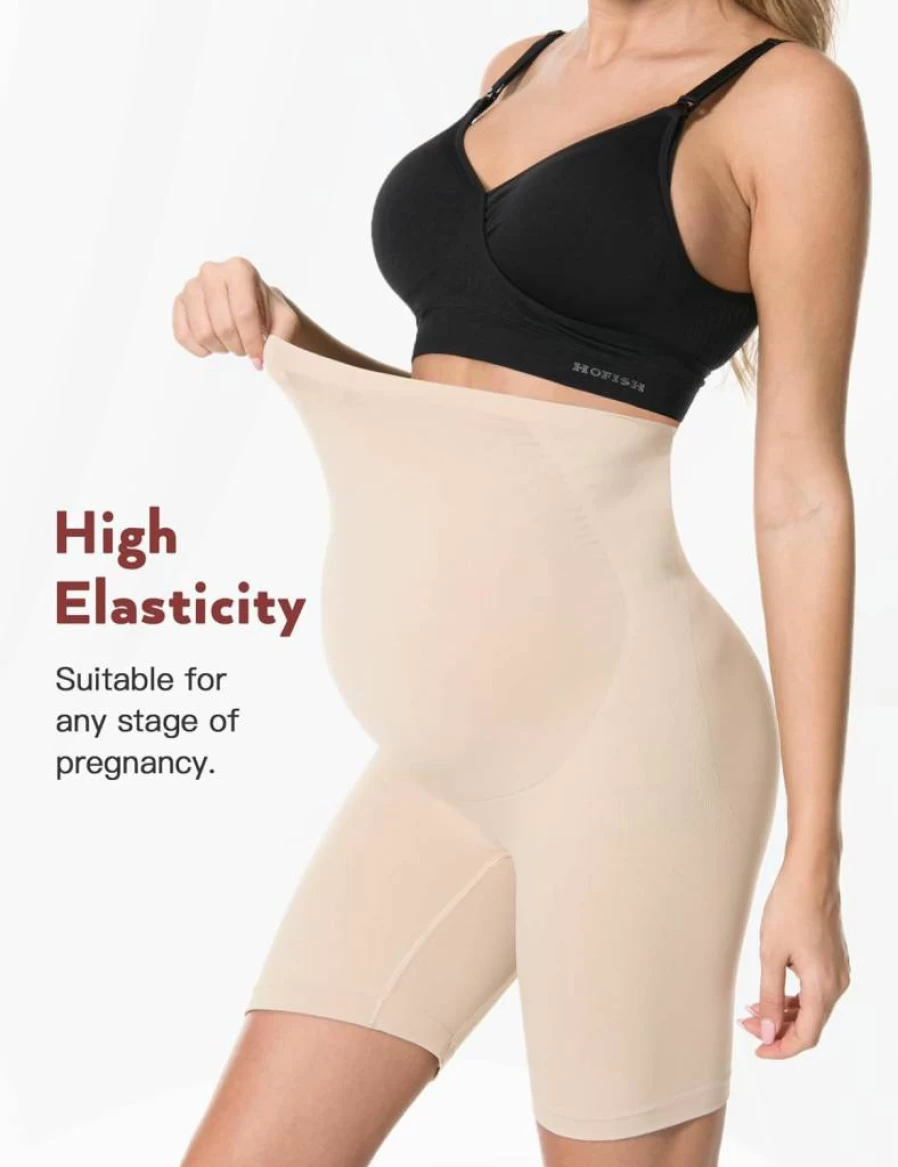 HOFISH High Waist Maternity Underwear – Seamless Pregnancy Shapewear for Women, Supportive Over Bump Comfort