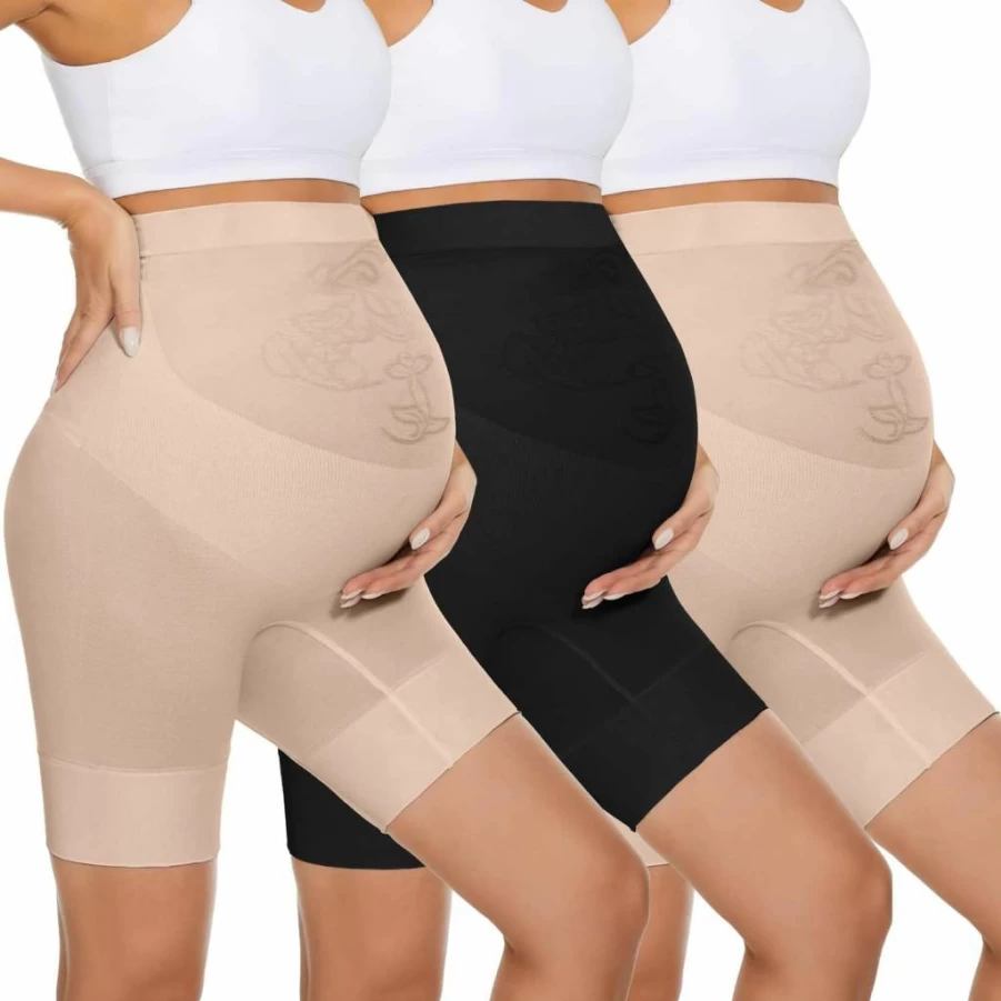 Boguish Maternity Underwear Over Bump - High Waist Pregnancy Shapewear, Seamless Boyshort Panties for Women, Comfortable Under Bump Support for Dresses
