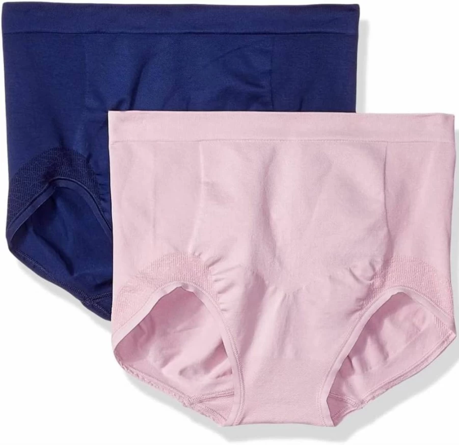 Bali Women's Firm Control Shapewear Briefs - 2-Pack Cool Comfort High-Waisted Tummy Control Underwear DF0048