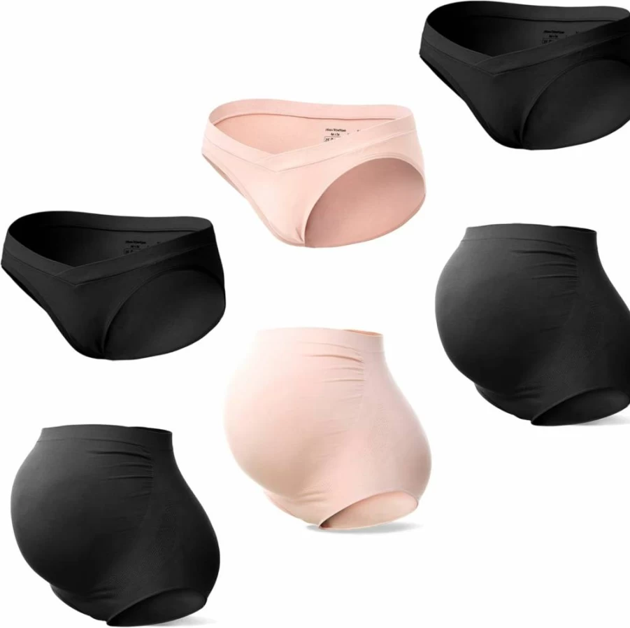 SUNNYBUY Women's Maternity High Waist Panties - Seamless Soft Pregnancy Underwear Over Bump Hipster for Comfort