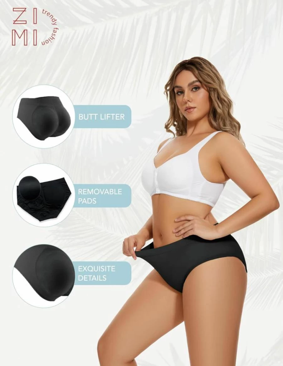 Zimi Collection Seamless Butt Lifter Panties for Women - Hip Enhancer with Removable Pads for Booty Lift
