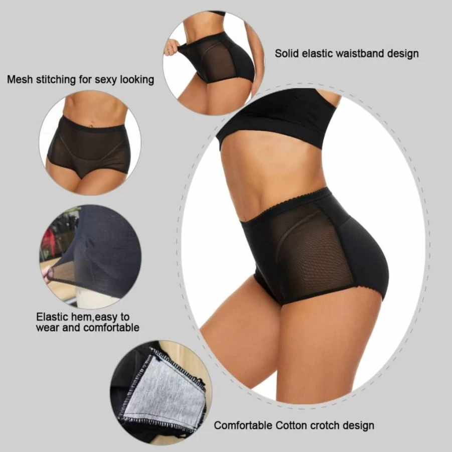 NINGMI Women's Butt Lifting Padded Panties - Hip Enhancer Underwear for Body Shaping & Control