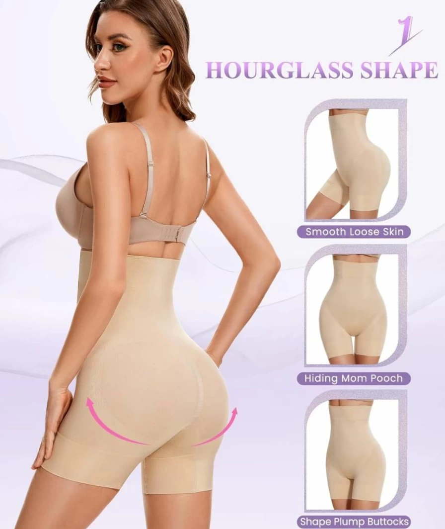 YADIFEN High Waisted Tummy Control Shapewear Shorts for Women - Seamless Butt Lifter Underbike Shorts for Dresses