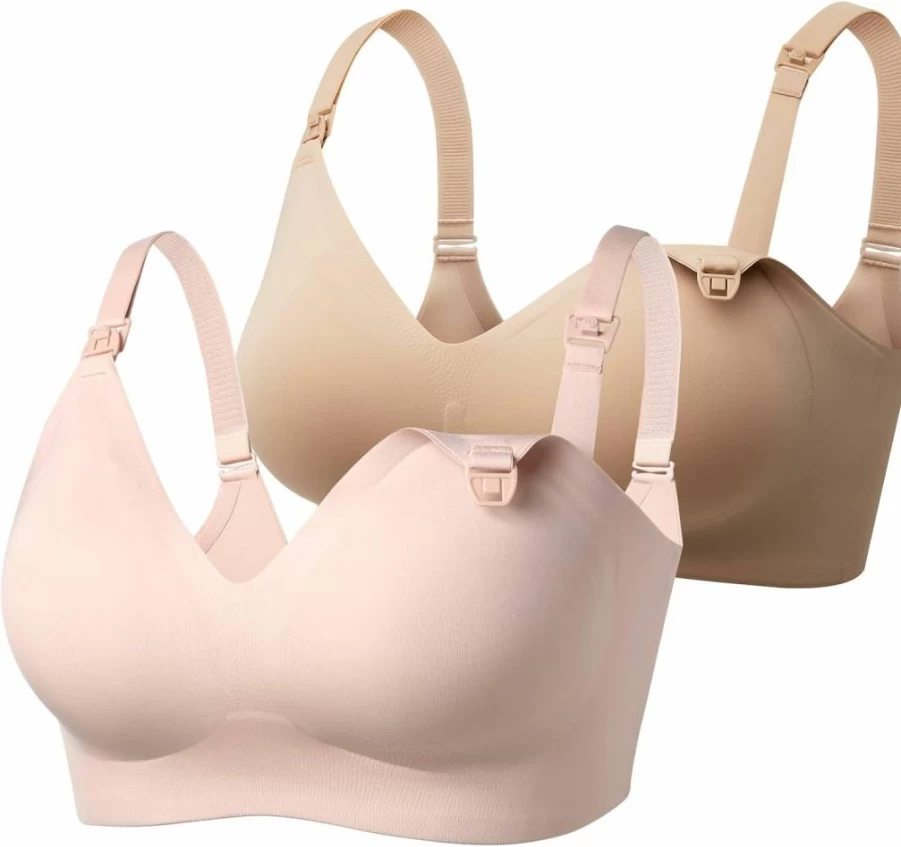 Momcozy YN21 Seamless Nursing Bra - Ultra Comfort Maternity & Sleep Bralette for Breastfeeding, Natural Shape Pregnancy Bra