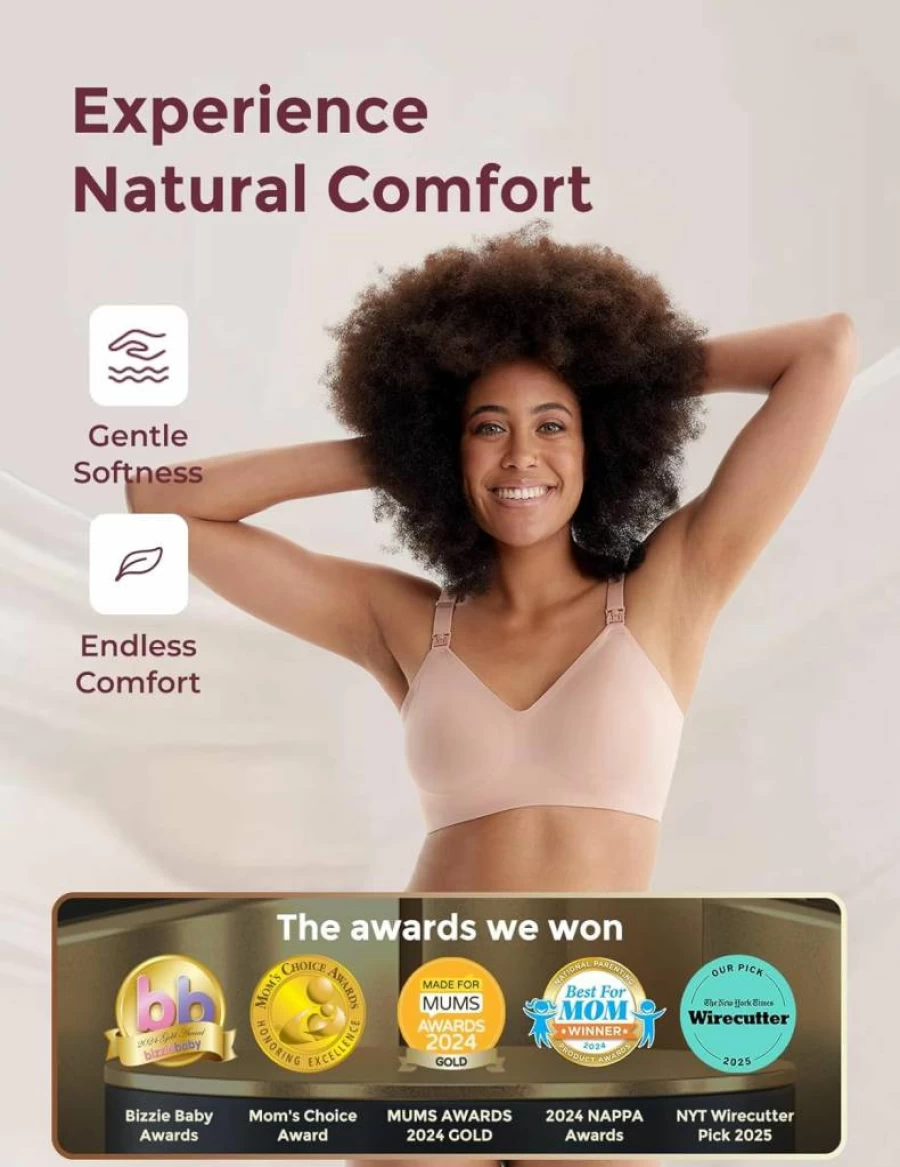 Momcozy YN21 Seamless Nursing Bra - Ultra Comfort Maternity & Sleep Bralette for Breastfeeding, Natural Shape Pregnancy Bra